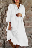 hulianfu Casual Simplicity Solid Buttons Mandarin Collar Shirt Dress Dresses(5 Colors)