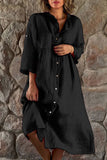 hulianfu Casual Simplicity Solid Buttons Mandarin Collar Shirt Dress Dresses(5 Colors)