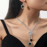 hulianfu Elegant Formal Geometric Patchwork (With Necklaces & Earrings)