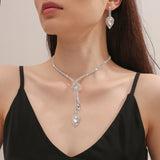 hulianfu Elegant Formal Geometric Patchwork (With Necklaces & Earrings)