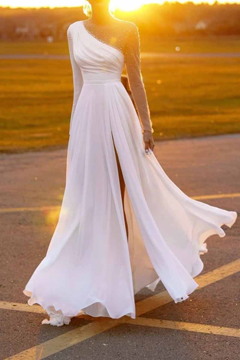 hulianfu Elegant Solid Patchwork O Neck Evening Dress Dresses