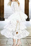 hulianfu Elegant Solid Hollowed Out Patchwork O Neck Princess Dresses