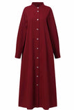 hulianfu Street Solid Mandarin Collar Shirt Dress Dresses(3 Colors)