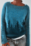 hulianfu Casual Color Block Contrast O Neck Sweaters(8 Colors)