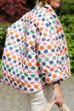 hulianfu Casual Floral Pocket Turndown Collar Outerwear