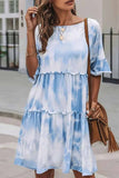 hulianfu hulianfu Cute Tie-dye Midi Dress