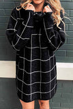 hulianfu hulianfu High Collar Plaid Loose Mini Dress