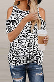 hulianfu Off-Shoulder Leopard Print T-Shirt ( 2 Colors )