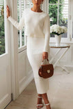 hulianfu hulianfu Knitted Solid Color Sweater Skirt Suit