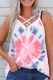 hulianfu Printed Tie-dye V-neck Sleeveless Vest