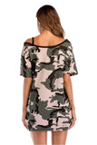 hulianfu Camouflage Strapless T-shirt