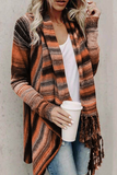 hulianfu hulianfu Striped Shawl Sweater 2 Styles