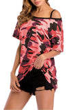 hulianfu Camouflage Strapless T-shirt