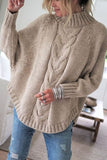 hulianfu Turtleneck Loose Knitted Pullover Jumper Sweater(3 Colors)