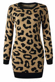 hulianfu hulianfu Leopard Print Oneck Mini Dress