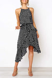 hulianfu hulianfu Irregular Polka Dot Dress (2 Colors)