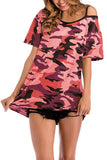 hulianfu Camouflage Strapless T-shirt