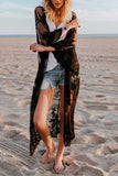 hulianfu Sheer Shawl Beach Swimwear Cover-up