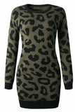 hulianfu hulianfu Leopard Print Oneck Mini Dress