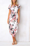 hulianfu hulianfu Trendy Printed Asymmetrical Midi Dress(4 colors)