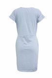 hulianfu hulianfu Striped Knot Design Grey Midi Dress(5 Colors)