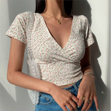 hulianfu Blouse Women V Neck Shrot Sleeve Shirts Summer Elegant Office Ladies Slim Fit Off Shoulder Solid Color Womens Sexy Tops