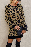 hulianfu hulianfu Leopard Print Oneck Mini Dress