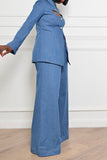 hulianfu Solid Color Unique Cut-out Pant Suit