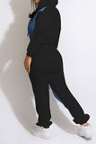 hulianfu Patchwork Boyish Zipped Design Pant Suit