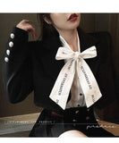 hulianfu French style restoring ancient ways ribbon bow blouse female temperament of early spring new white shirt long sleeve lace tops