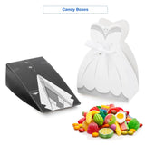 HULIANFU Originality 50pcs Bride Groom Dresses Beautiful Candy Box Wedding Favor Bag Fine Workmanship DIY for Event Party Decors