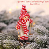 HULIANFU New Year  Gifts Cute Angel Ski Dolls Navidad Hanging Pendant Christmas Home Decor Xmas Tree Ornaments Noel Natal Decoration