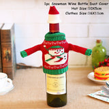 HULIANFU   Xmas Wine Bottle Dust Cover Noel Navidad Christmas Decoration for Home Dinner Decor Christmas Gift Tree Ornament New Year 2023