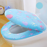 HULIANFU Thick Coral velvet luxury toilet Seat Cover Set soft Warm  One / Two-piece toilet Case Waterproof Bathroom WC Cover