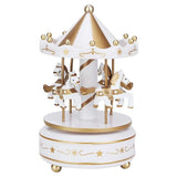 HULIANFU Merry-Go-Round Music Boxes Wind Up Wooden Horse Roundabout Carousel Musical Box Kid Birthday Christmas Gift Christmas Home Decor