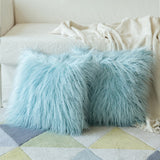 HULIANFU Soft Fur Plush Cushion Cover Home Decor Pillow Covers Living Room Bedroom Sofa Decorative Pillowcase 45x45cm Shaggy Fluffy Cover