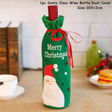 HULIANFU   Xmas Wine Bottle Dust Cover Noel Navidad Christmas Decoration for Home Dinner Decor Christmas Gift Tree Ornament New Year 2023