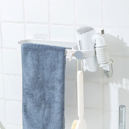 HULIANFU Towel Rack Free Punching Toilet Multifunctional Bathroom Rack Single Towel Bar Toilet Wall-mounted Storage Rack