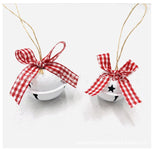 HULIANFU 2023 6pcs Christmas Metal  Jingle Bell with Bowknot Hemp Rope Pendant for Christmas Tree Ornament Decoration Fashion Accessories