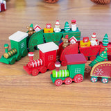 HULIANFU Merry Christmas Wooden Train Ornament Christmas Decoration For Home Santa Claus Gift Natal Navidad Noel  New Year Xmas Decor