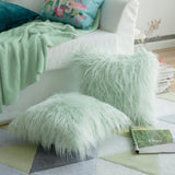 HULIANFU Soft Fur Plush Cushion Cover Home Decor Pillow Covers Living Room Bedroom Sofa Decorative Pillowcase 45x45cm Shaggy Fluffy Cover