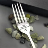 HULIANFU Valentine  Day Couple Fork Gift for Wife Husband Family Tableware Stainless Steel Boyfriend Presents Wedding Gifts for Guests