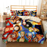 HULIANFU ONE Piece Japan Anime Game Summer Bed Pillowcases Quilt Duvet Cover Set Single Queen King 3D Photo Bedding Set
