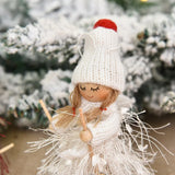 HULIANFU New Year  Gifts Cute Angel Ski Dolls Navidad Hanging Pendant Christmas Home Decor Xmas Tree Ornaments Noel Natal Decoration