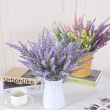 HULIANFU 2023 A Bunch of Provence Lavender Plastic Artificial Flowers False Plants Wedding Home Decoration Christmas Table Decoration