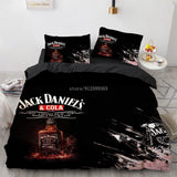 HULIANFU Interesting Cartoon Whisky Bedding Set Jack Daniels Duvet Cover Set Pillowcase Comforter Sets For Aldults Gift US EU AU UK Size