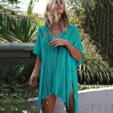 hulianfu New Knitted Beach Cover Up Women Bikini Swimsuit Cover Up Hollow Out Beach Dress Tassel Tunics Bathing Suits Cover-Ups Beachwear