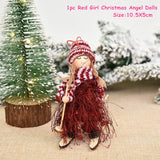 HULIANFU New Year  Gifts Cute Angel Ski Dolls Navidad Hanging Pendant Christmas Home Decor Xmas Tree Ornaments Noel Natal Decoration