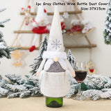 HULIANFU   Xmas Wine Bottle Dust Cover Noel Navidad Christmas Decoration for Home Dinner Decor Christmas Gift Tree Ornament New Year 2023