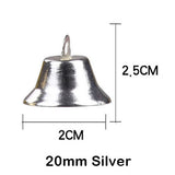 HULIANFU 2023 1cm 2cm mini Gold Silver jingle Bell Christmas tree Decoration Pet Hanging Metal Bell DIY Handmade Bell Crafts Accessories